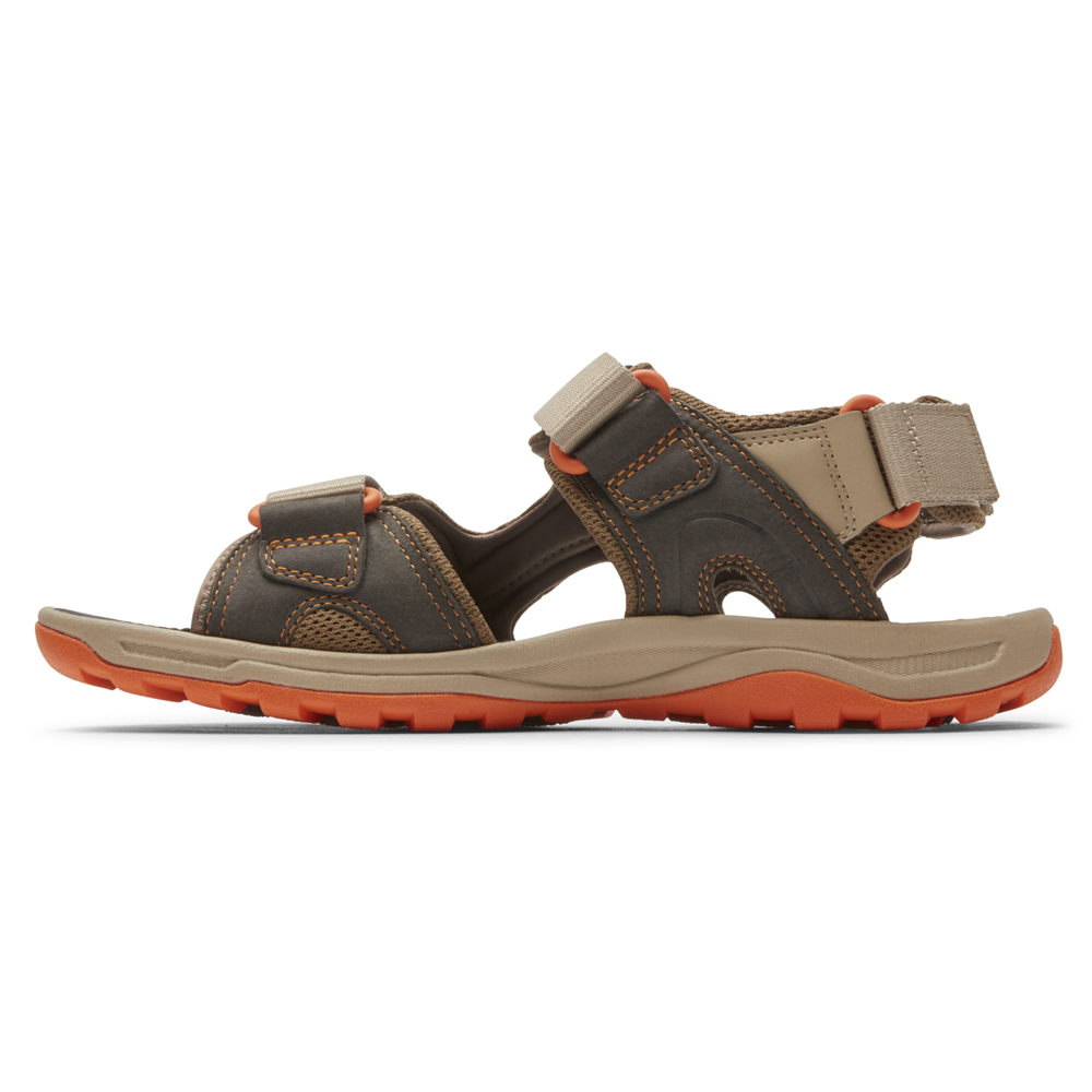 Rockport Mens Trail Technique Adjustable Velcro - Sandals Beige - HCZ598140